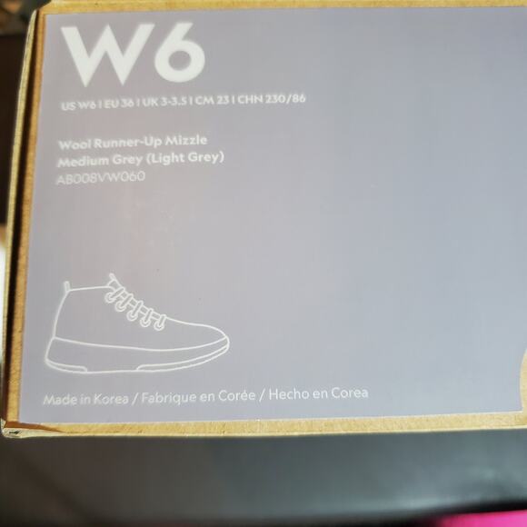 Allbirds Wool Runner-Up Mizzle Medium Grey (Light Grey Sole) Women's 6 High Top - Picture 14 of 14